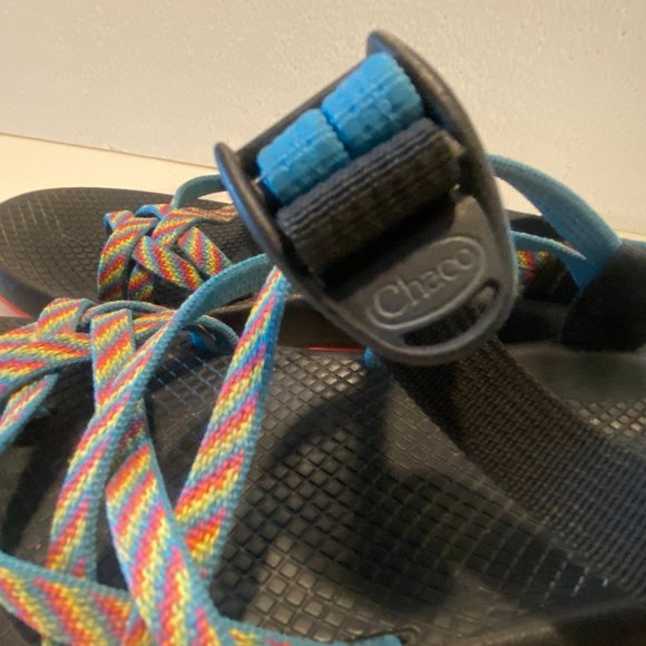 Chaco Z2 boulder style toe strap rainbow hiking sandals sz 9 - Picture 8 of 11